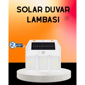 Mey İthalat® Güneş Enerjili 3 Modlu Duvar Apliği – Bahçe ve Garaj Aydınlatması