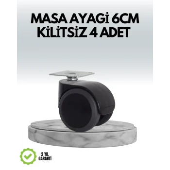 Mey İthalat® Halı ve Beton Uyumlu Kilitsiz Mobilya Tekerleği 4’lü