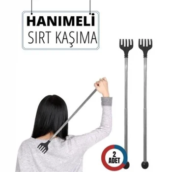 Mey İthalat® Hanımeli Metal Teleskopik Paslanmaz Çelik Sırt Kaşıyıcı (2li Lüks Set) 714307