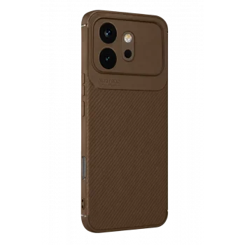 Mey İthalat®  Huawei Honor 600 Auto Focus Karbon Kapak - Kahverengi