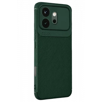 Mey İthalat®  Huawei Honor 600 Auto Focus Karbon Kapak - Koyu Yeşil