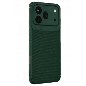 Mey İthalat®  Huawei Honor 600 Pro Auto Focus Karbon Kapak - Koyu Yeşil