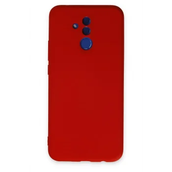 Mey İthalat®  Huawei Mate 20 Lite Kılıf Nano içi Kadife Silikon - Kırmızı