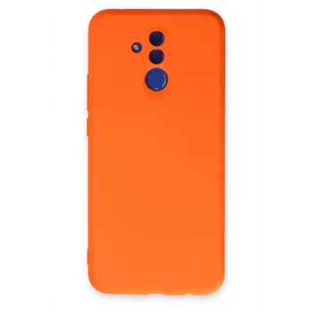 Mey İthalat®  Huawei Mate 20 Lite Kılıf Nano içi Kadife Silikon - Turuncu
