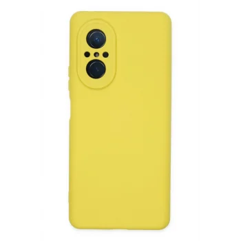 Mey İthalat®  Huawei Nova 9 SE Kılıf Nano içi Kadife Silikon - Sarı