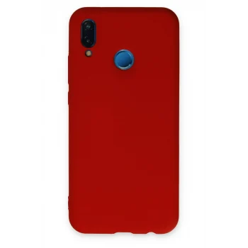 Mey İthalat®  Huawei P20 Lite Kılıf Nano içi Kadife Silikon - Kırmızı