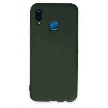 Mey İthalat®  Huawei P20 Lite Kılıf Nano içi Kadife Silikon - Koyu Yeşil