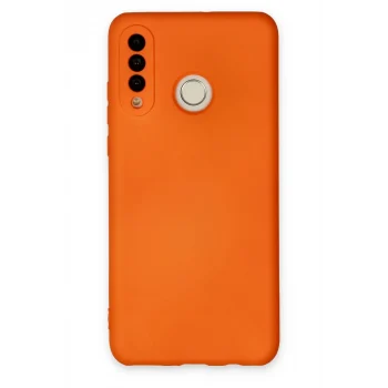 Mey İthalat®  Huawei P30 Lite Kılıf Nano içi Kadife Silikon - Turuncu