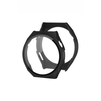 Mey İthalat®  Huawei Watch GT3 42mm Dota Camlı Kasa Ekran Koruyucu - Siyah