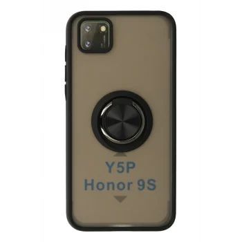 Mey İthalat®  Huawei Y5P Kılıf Montreal Yüzüklü Silikon Kapak - Siyah