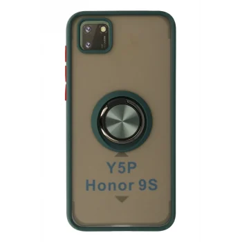 Mey İthalat®  Huawei Y5P Kılıf Montreal Yüzüklü Silikon Kapak - Yeşil