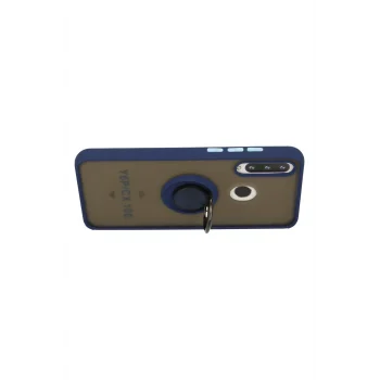 Mey İthalat®  Huawei Y6P Kılıf Montreal Yüzüklü Silikon Kapak - Lacivert