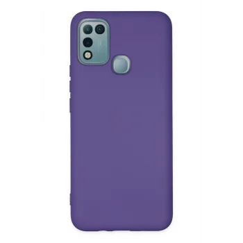 Mey İthalat®  İnfinix Hot 10 Play Kılıf Nano içi Kadife Silikon - Mor