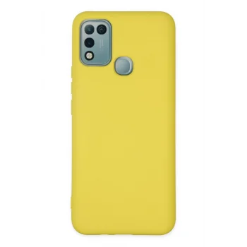 Mey İthalat®  İnfinix Hot 10 Play Kılıf Nano içi Kadife Silikon - Sarı