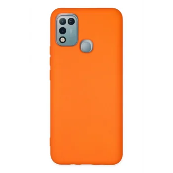 Mey İthalat®  İnfinix Hot 10 Play Kılıf Nano içi Kadife Silikon - Turuncu