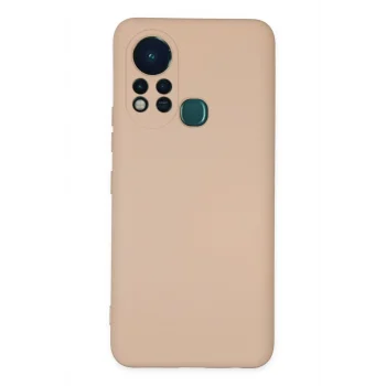 Mey İthalat®  İnfinix Hot 11s Kılıf Nano içi Kadife Silikon - Pudra