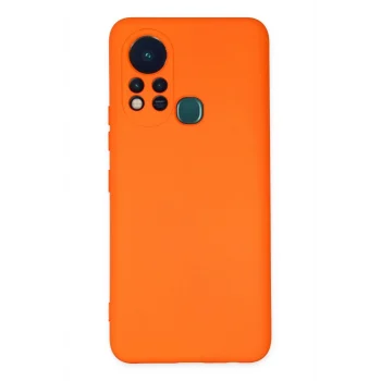 Mey İthalat®  İnfinix Hot 11s Kılıf Nano içi Kadife Silikon - Turuncu