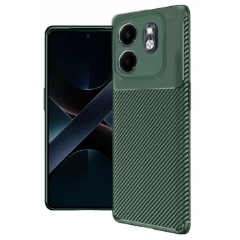 Mey İthalat®  İnfinix Smart 9 Kılıf Auto Focus Karbon Kapak - Koyu Yeşil