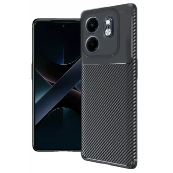 Mey İthalat®  İnfinix Smart 9 Kılıf Auto Focus Karbon Kapak - Siyah
