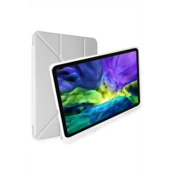 Mey İthalat®   iPad 10.2 (8.nesil) Kılıf Kalemlikli Mars Tablet Kılıfı - Gri