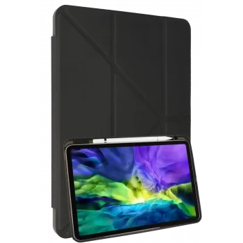 Mey İthalat®   iPad 10.2 (8.nesil) Kılıf Kalemlikli Mars Tablet Kılıfı - Koyu Gri