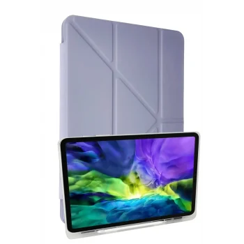 Mey İthalat®   iPad 10.2 (8.nesil) Kılıf Kalemlikli Mars Tablet Kılıfı - Lila