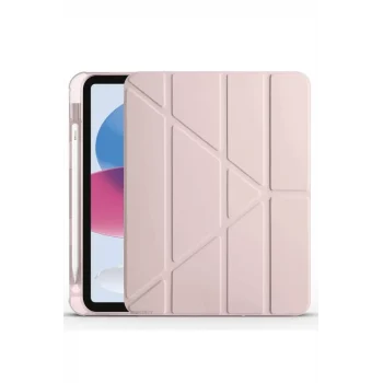 Mey İthalat®   iPad 2022 10.9 (10.nesil) Kılıf Kalemlikli Mars Tablet Kılıfı - Rose Gold