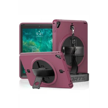 Mey İthalat®   iPad 5 Air 9.7 Kılıf Strap-C Otterbox Tablet Kapak - Mürdüm