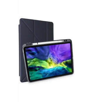 Mey İthalat®   iPad Pro 11 (2018) Kılıf Kalemlikli Mars Tablet Kılıfı - Lacivert
