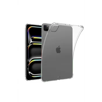 Mey İthalat®   iPad Pro 11 (2024) Kılıf Anti Shock Tablet Silikon - Şeffaf