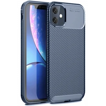 Mey İthalat®   iPhone 11 Kılıf Auto Focus Karbon Kapak - Lacivert