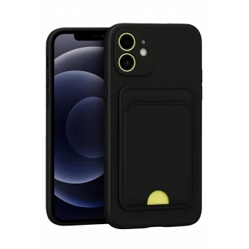 Mey İthalat®   iPhone 11 Kılıf Kelvin Kartvizitli Silikon - Siyah