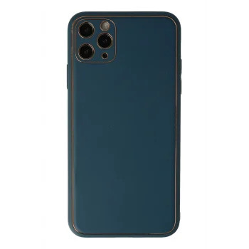 Mey İthalat®   iPhone 11 Pro Kılıf Coco Deri Silikon Kapak - Mavi