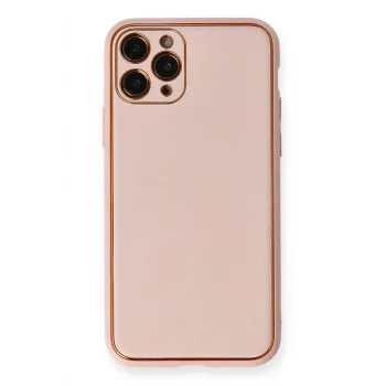 Mey İthalat®   iPhone 11 Pro Kılıf Coco Deri Silikon Kapak - Pembe