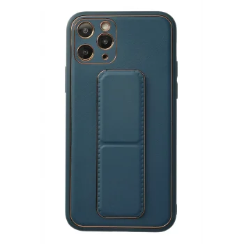Mey İthalat®   iPhone 11 Pro Kılıf Coco Deri Standlı Kapak - Mavi