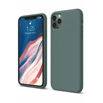 Mey İthalat®   iPhone 11 Pro Kılıf First Silikon - Koyu Yeşil