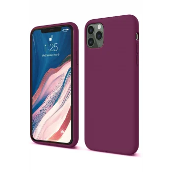 Mey İthalat®   iPhone 11 Pro Kılıf First Silikon - Mürdüm