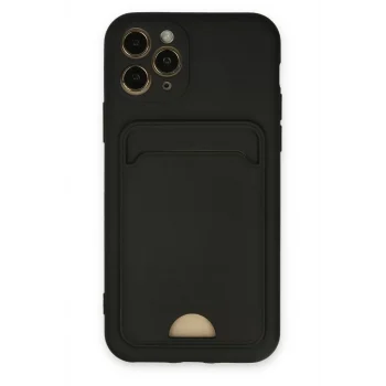 Mey İthalat®   iPhone 11 Pro Kılıf Kelvin Kartvizitli Silikon - Siyah
