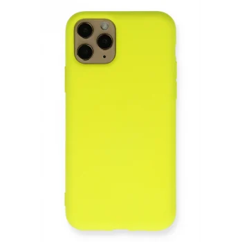 Mey İthalat®   iPhone 11 Pro Kılıf Nano içi Kadife Silikon - Sarı