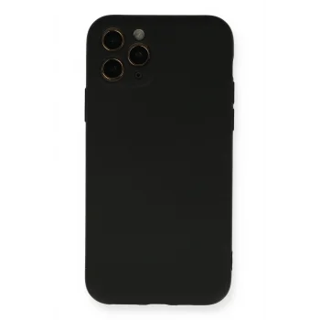 Mey İthalat®   iPhone 11 Pro Kılıf Nano içi Kadife Silikon - Siyah
