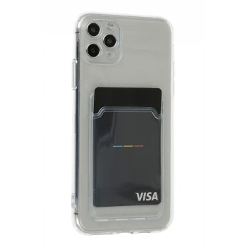 Mey İthalat®   iPhone 11 Pro Max Kılıf Kart Şeffaf Silikon - Şeffaf