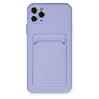 Mey İthalat®   iPhone 11 Pro Max Kılıf Kelvin Kartvizitli Silikon - Lila