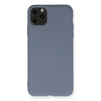 Mey İthalat®   iPhone 11 Pro Max Kılıf Nano içi Kadife Silikon - Gri