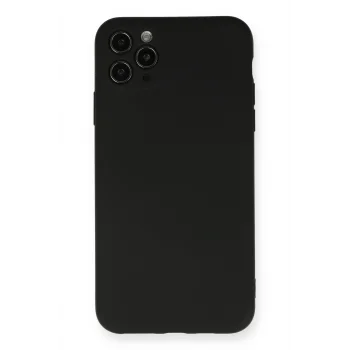 Mey İthalat®   iPhone 11 Pro Max Kılıf Nano içi Kadife Silikon - Siyah