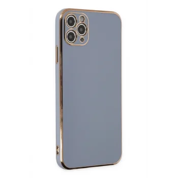 Mey İthalat®   iPhone 11 Pro Max Kılıf Volet Silikon - Mavi