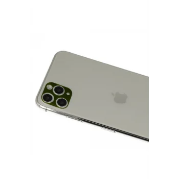 Mey İthalat®   iPhone 11 Pro Max Rainbow Kamera Lens Koruma Cam - Yeşil