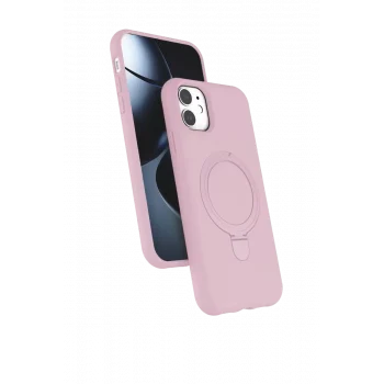 Mey İthalat®   iPhone 11 Regal Magsafe Standlı Kapak - Açık Pembe