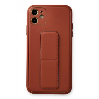 Mey İthalat®   iPhone 12 Kılıf Coco Deri Standlı Kapak - Fuşya