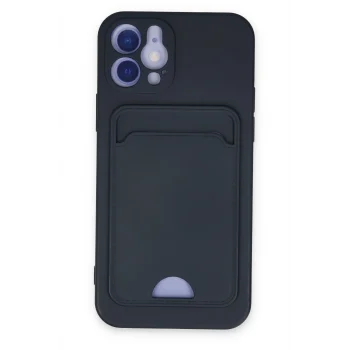 Mey İthalat®   iPhone 12 Kılıf Kelvin Kartvizitli Silikon - Lacivert