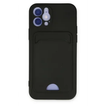 Mey İthalat®   iPhone 12 Kılıf Kelvin Kartvizitli Silikon - Siyah